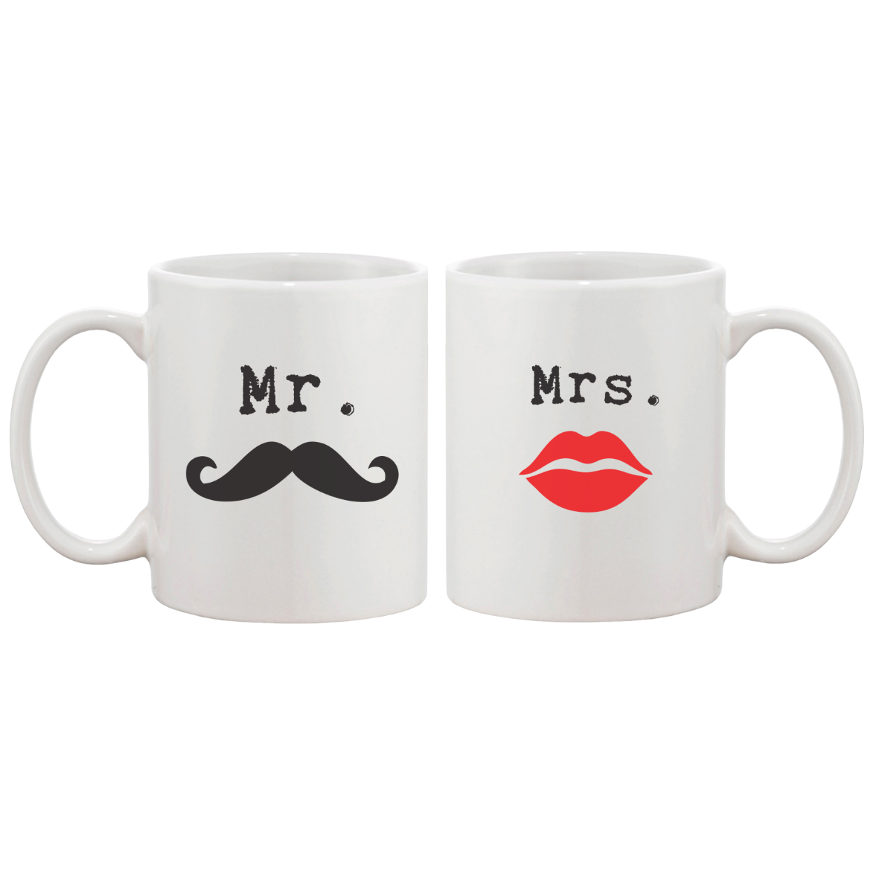 Mr and Mrs Wedding Band Matching Couple Black T-shirts (Set) White