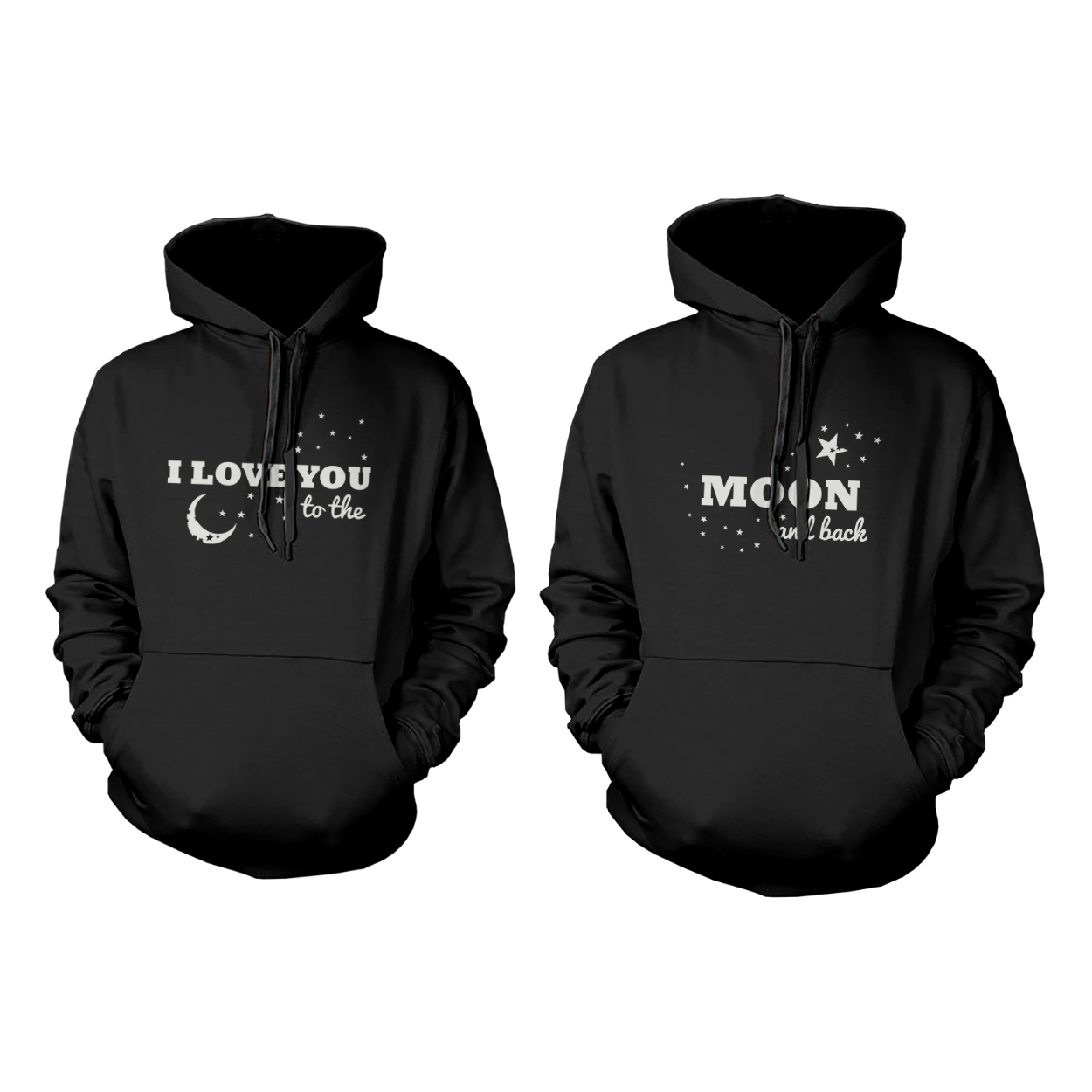 I Love You to the Moon and Back Matching Couple Hoodies