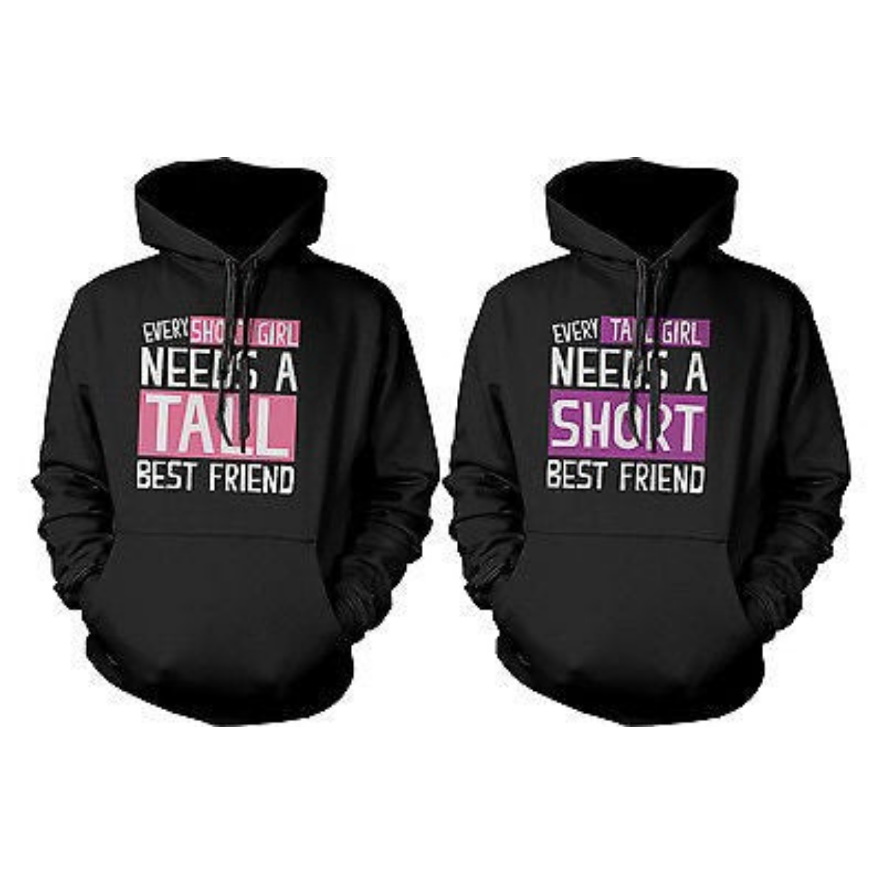 Bff Accessories Bff Pullover Hoodies For Tall And Short Best Friends - 365 In Love