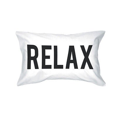 Bold Statement Pillowcases 300T-Count Standard Size 21 x 30 - Girl Relax White