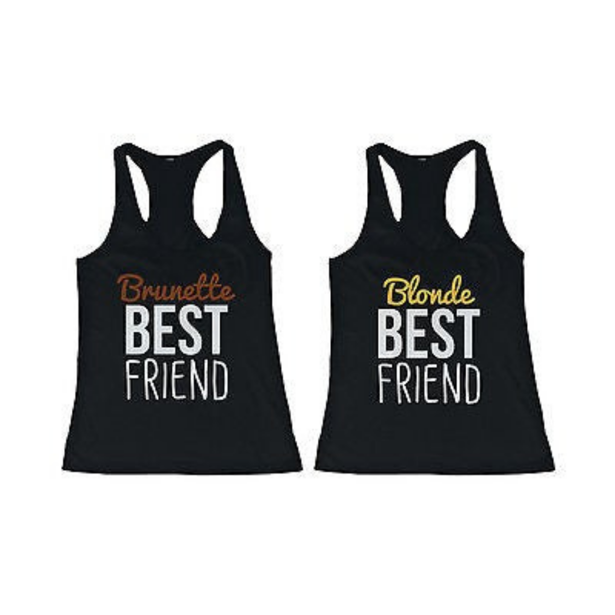 Cute Brunette and Blonde Best Friend Tank Tops Matching BFF Tanks 365 In Love 365 In Love Matching Gifts Ideas