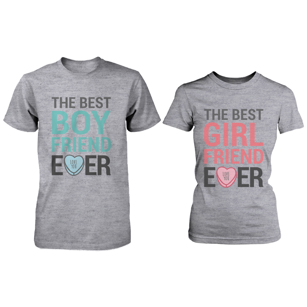 The Best Boyfriend Girlfriend Ever Matching Couple Shirts in Grey Set