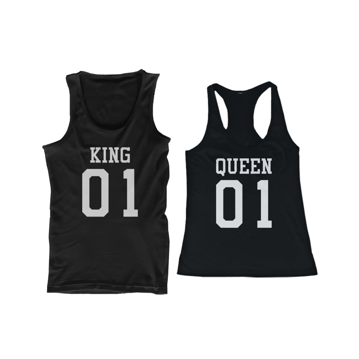 King 01 Queen 01 Couple Tank Tops Matching Tanks Summer Vacation Tee - 365 In Love