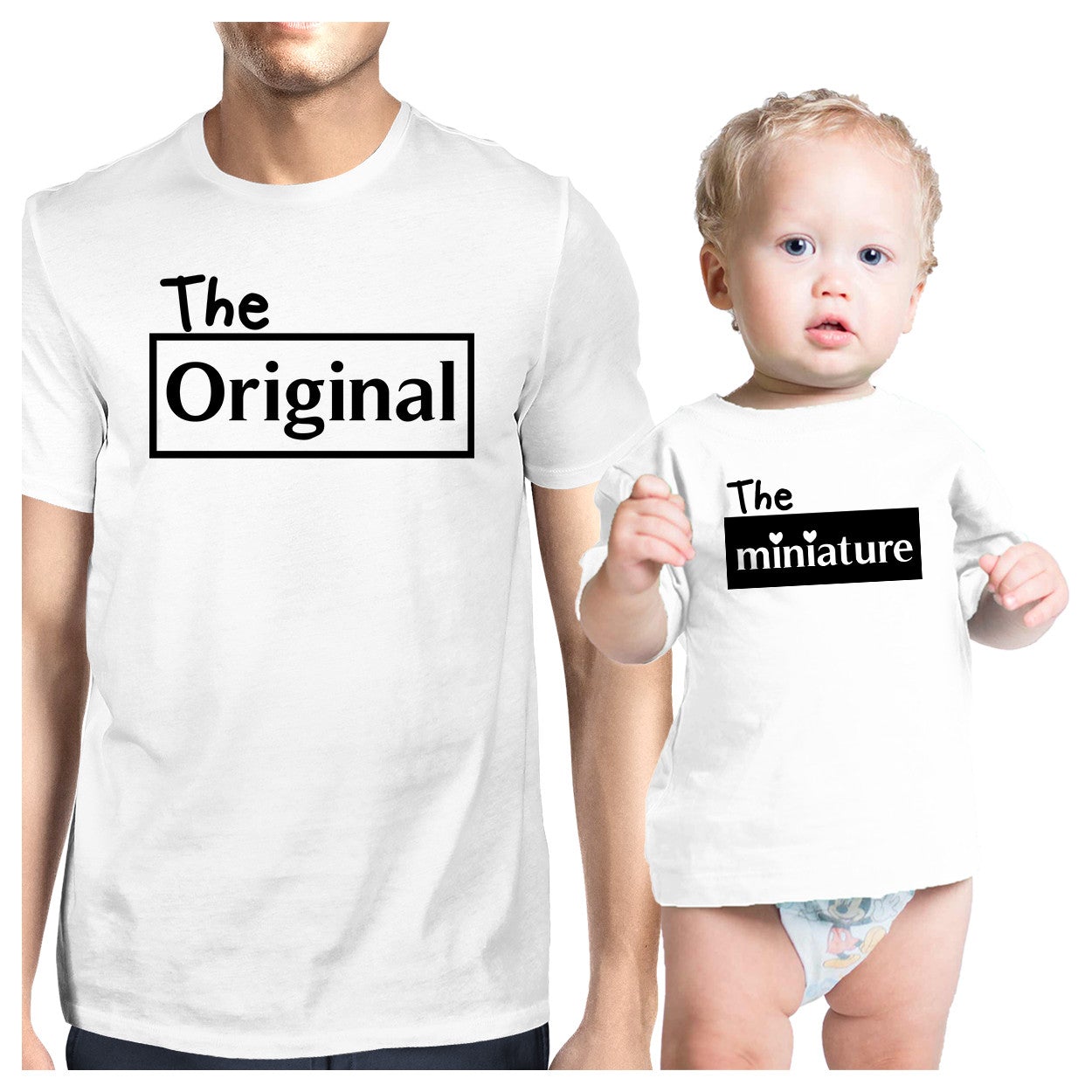 Original and Mini White Dad Baby Boy Shirts Funny Fathers Day Gifts