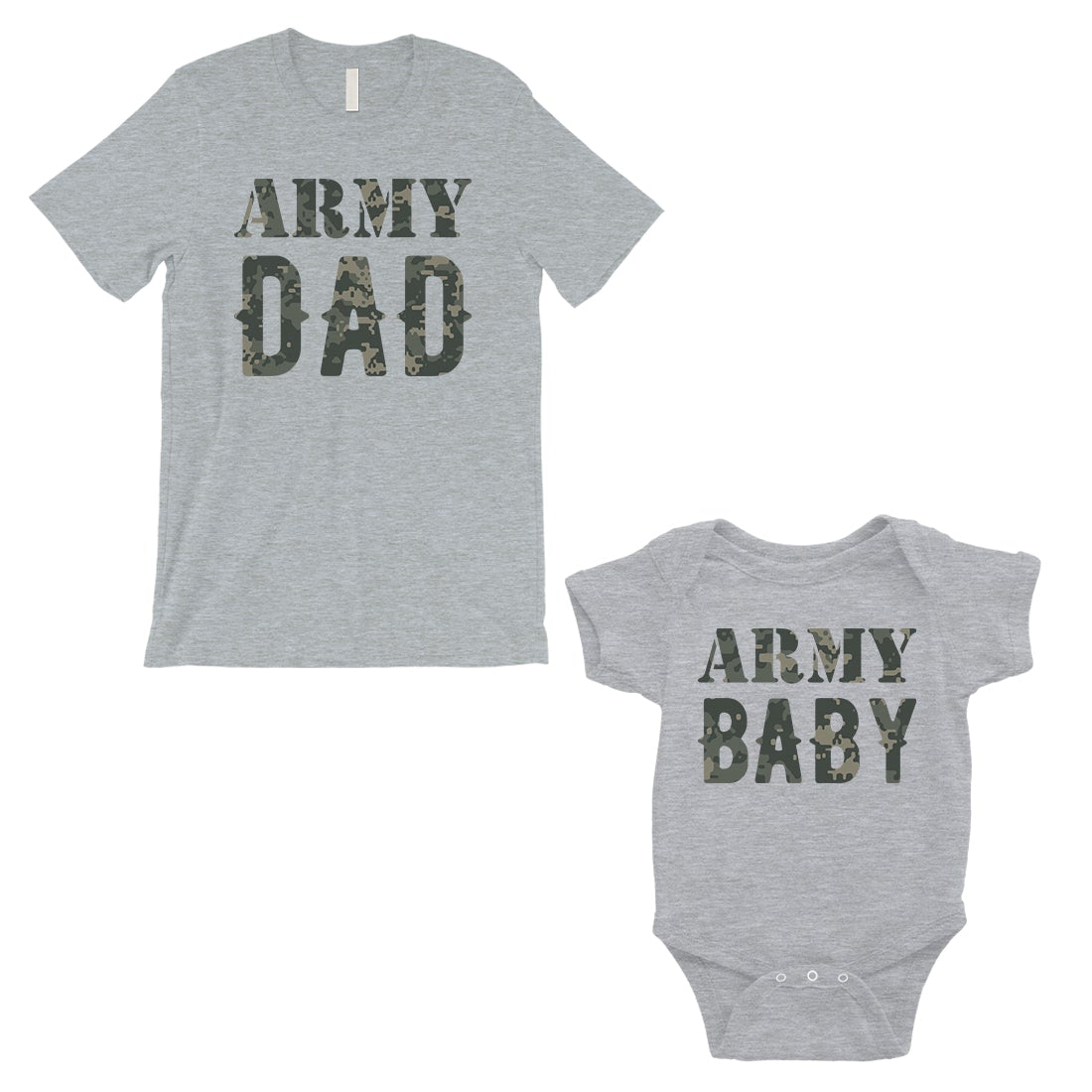 Army Dad Army Baby Dad and Baby Matching Outfits Father's Day Gift Gray
