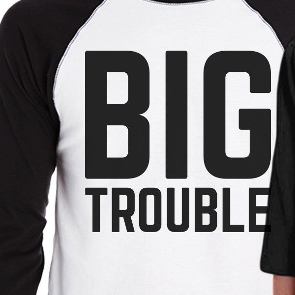 Big Trouble Little Trouble Dad And Baby Baseball Tee New Dad Gifts - 365 In Love