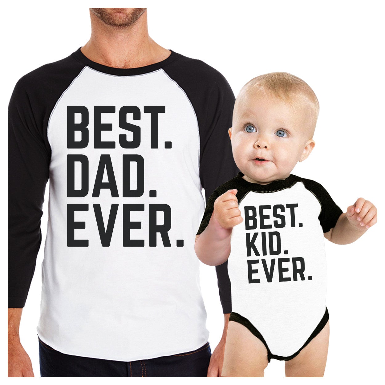 Best Dad and Kid Ever Baseball Tee Unique Family T-shirts Ideas - 2X-Large / 6M Bodysuit