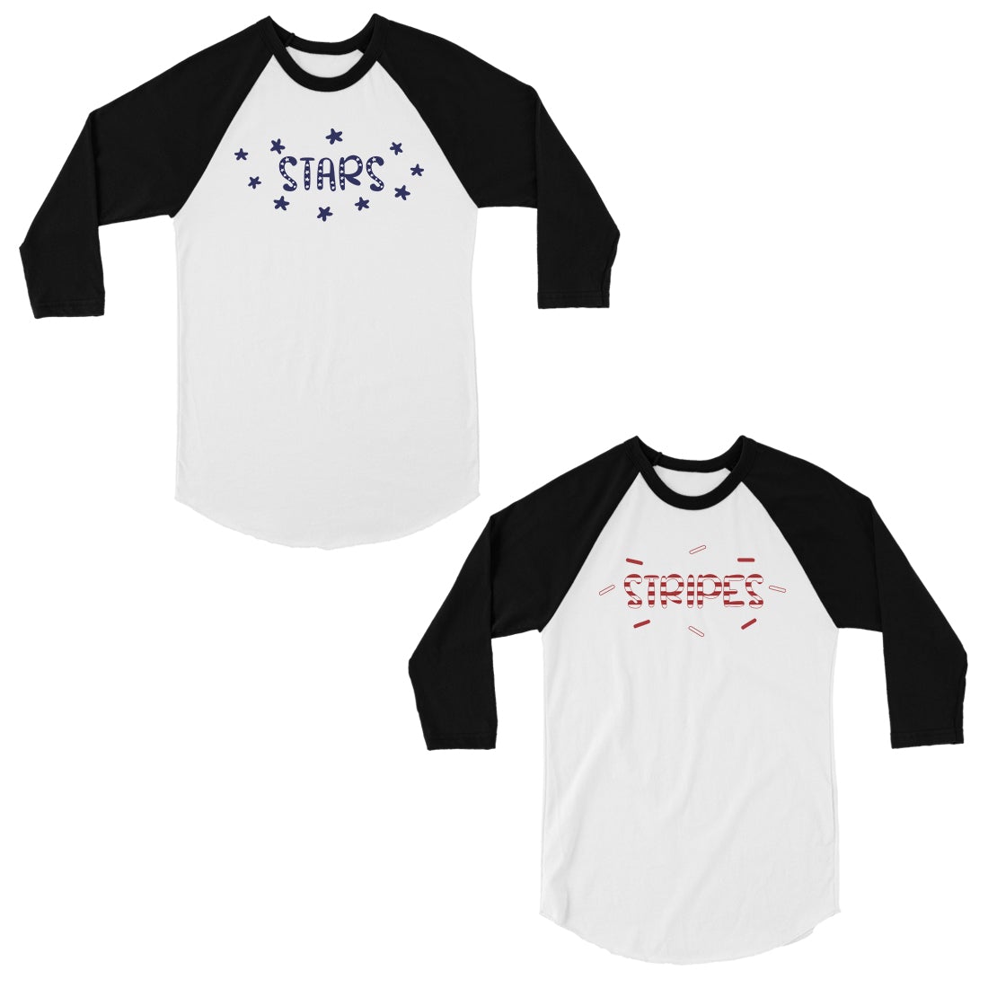 Stars And Stripes Matching Baseball Jerseys For Jersey Lovers Black and White