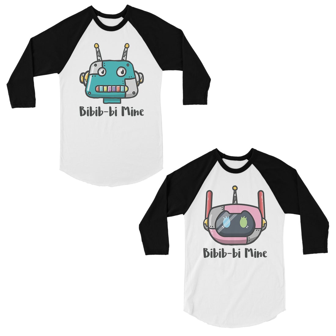 Bibib-bi Mine Matching Baseball Shirts Couples Valentine's Day Gift Black and White
