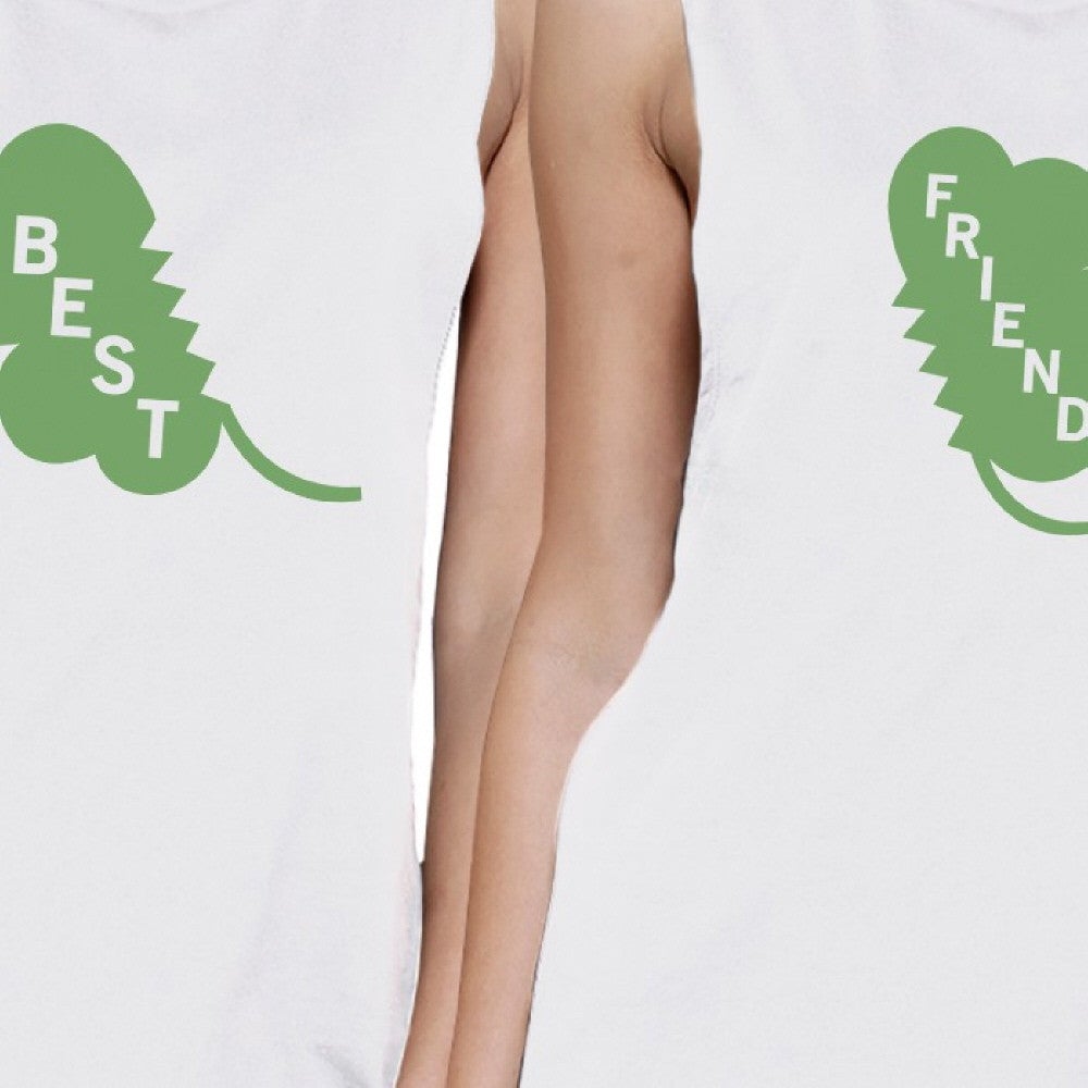 Best Friend Clover Womens White Muscle Top Funny Shirt Patricks Day - 365 In Love