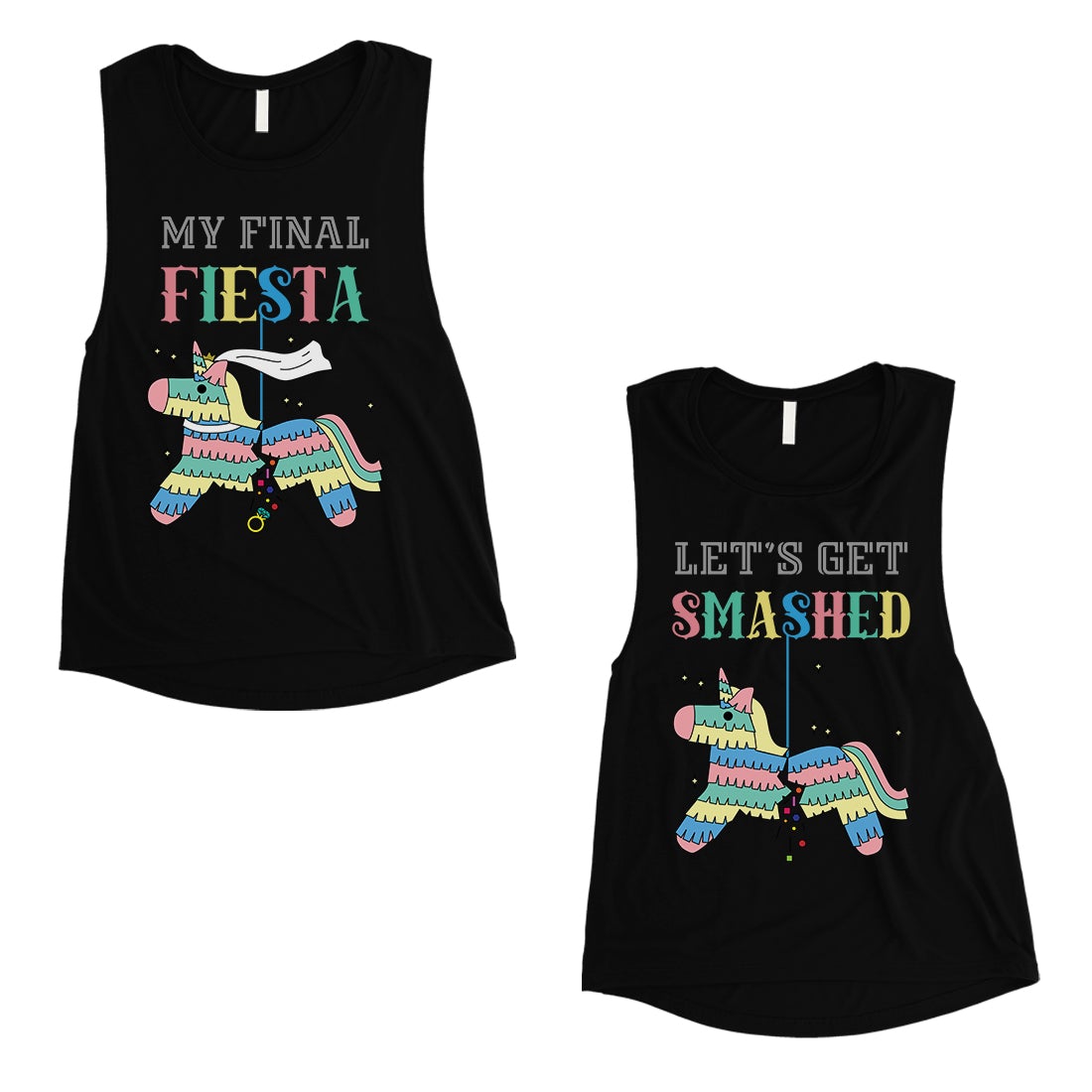 Final Fiesta Smashed Pinata BFF Matching Tank Tops Womens Fun Quote Black