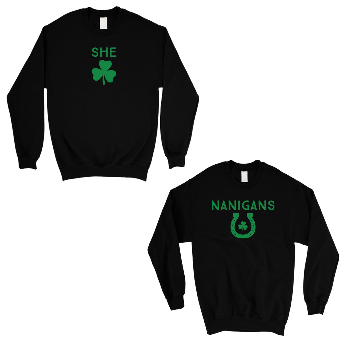 Shenanigans BFF Matching Sweatshirts Funny St Patrick's Day Gift Black