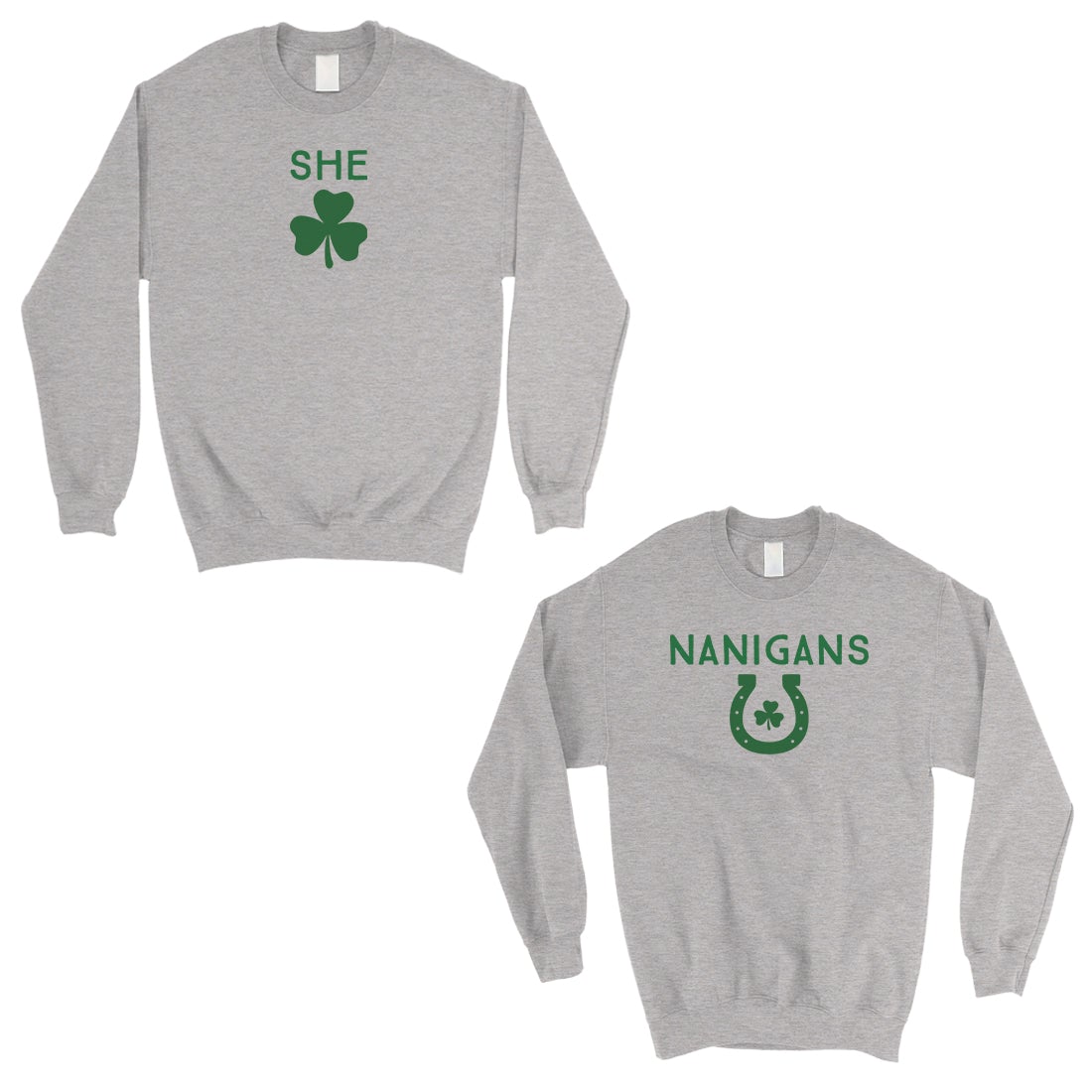 Shenanigans BFF Matching Sweatshirts Funny St Patrick's Day Gift Gray