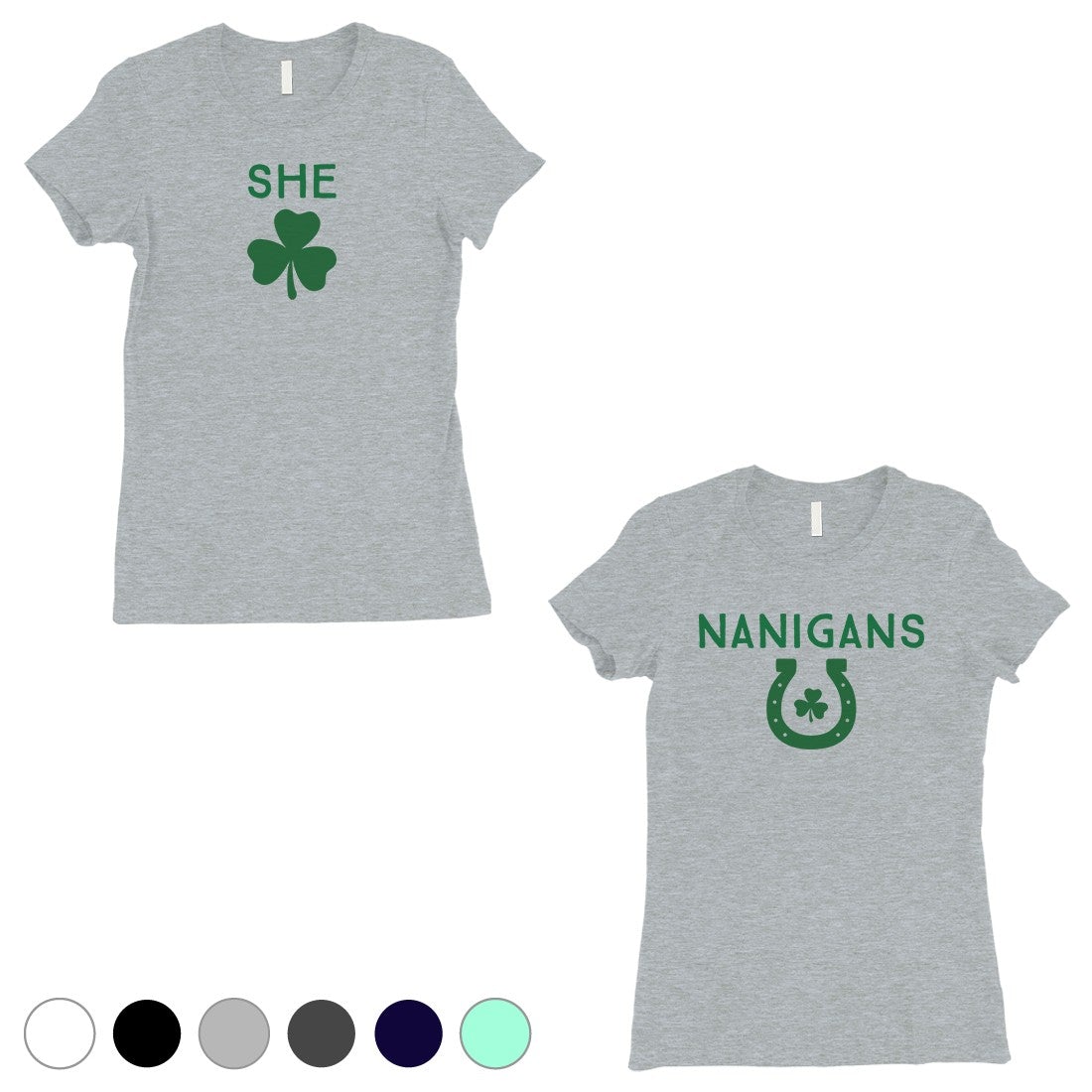 Shenanigans BFF Matching Shirts Womens Gray St Paddy's Day Outfit