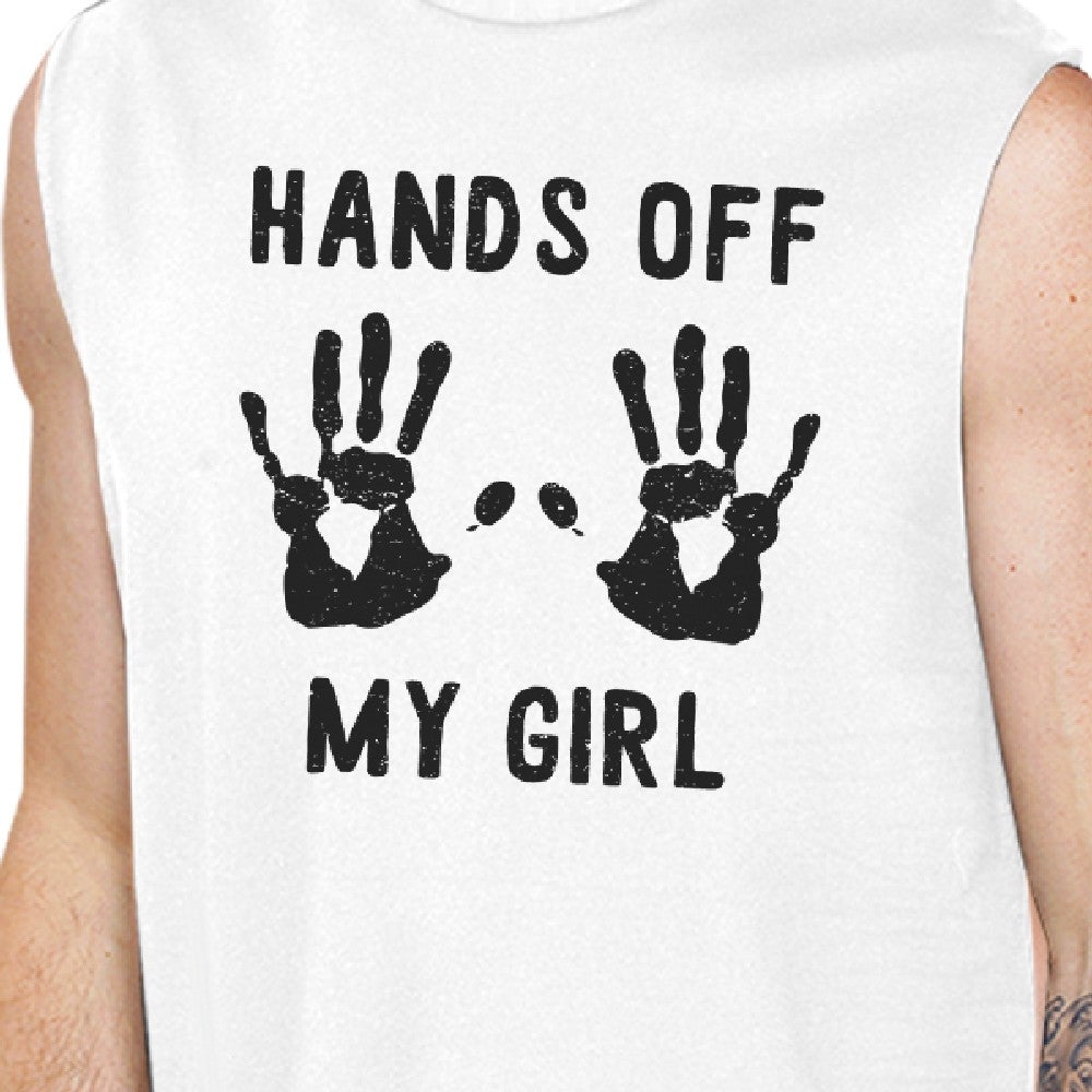 Hands Off My Girl And My Guy Matching Couple White Muscle Top White