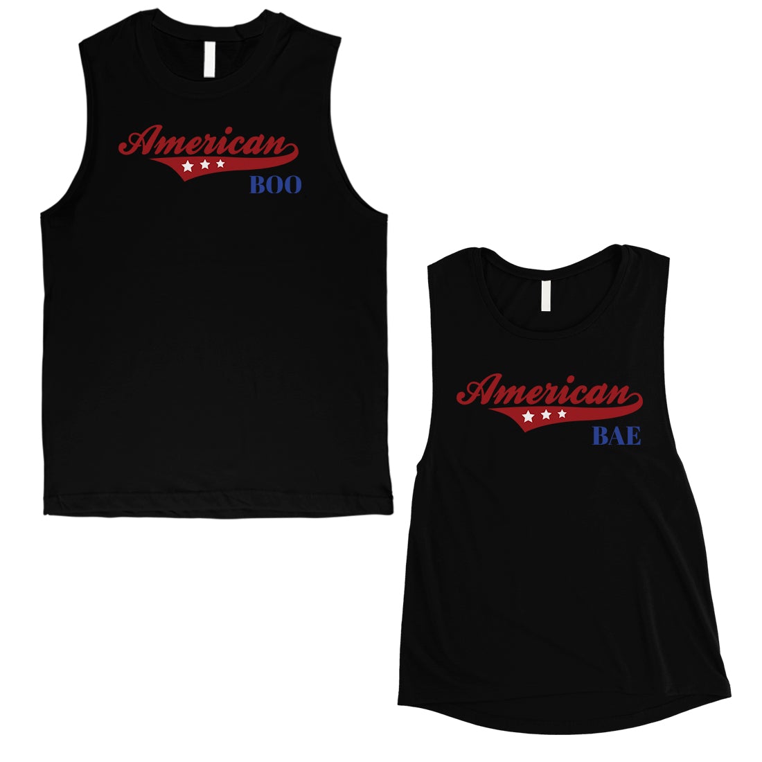 American Boo Bae Couples Muscle Tank Tops Cute Honeymoon Tank Tops Black