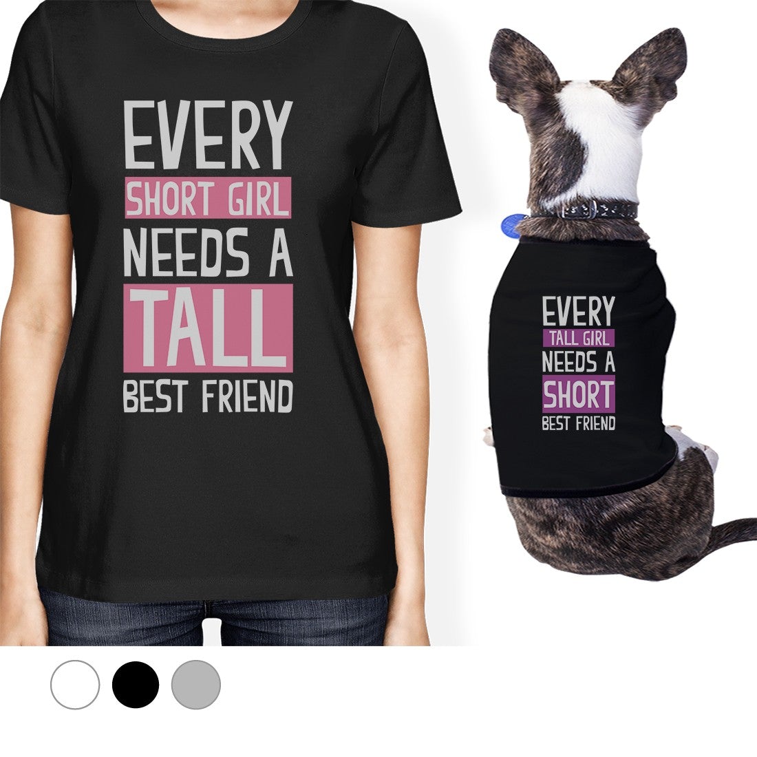 Tall Short Cup BFF Matching Sweatshirts Gift for Best Friends Gifts - Black / Small / XX-Large