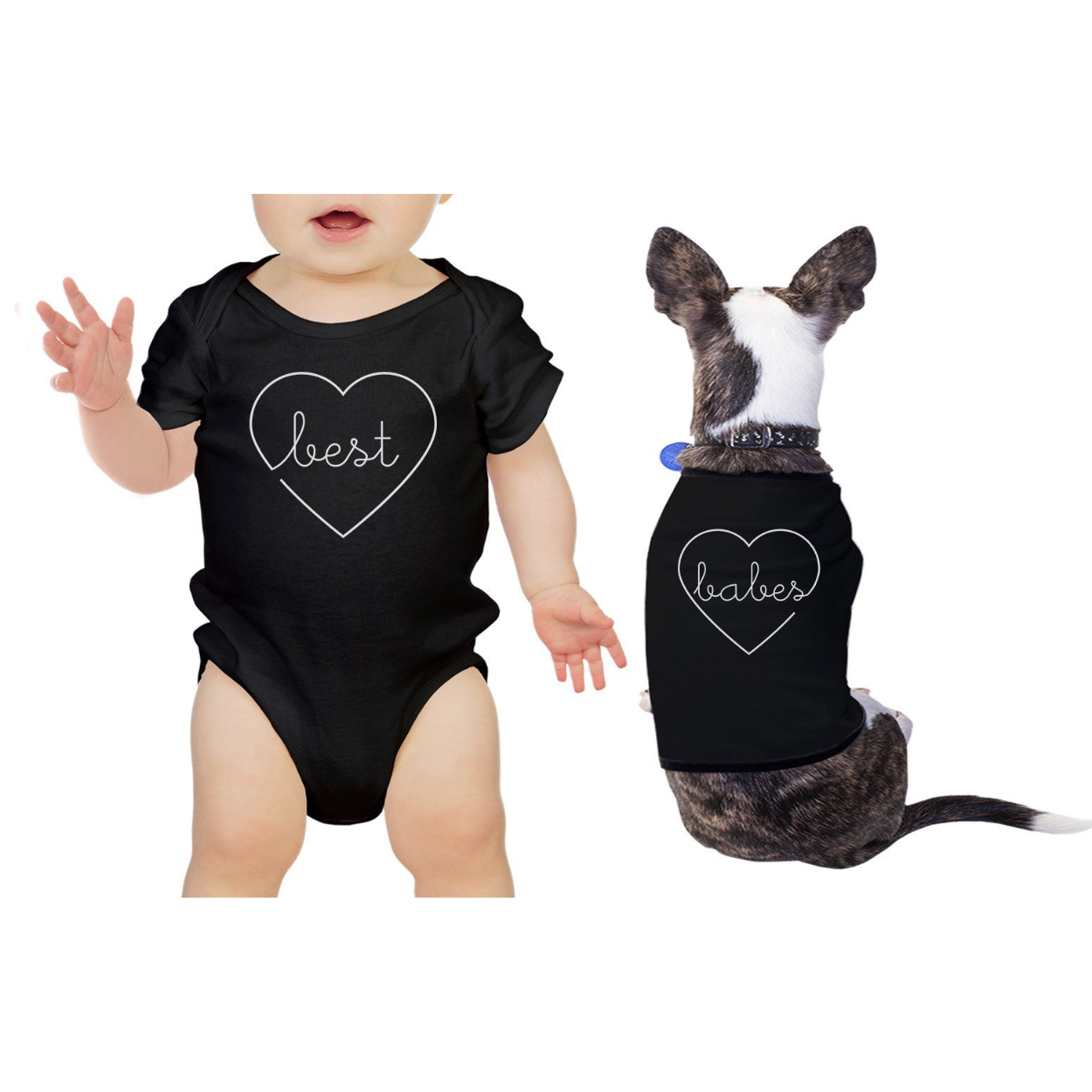 Best Babes Baby and Pet Matching Black Shirts