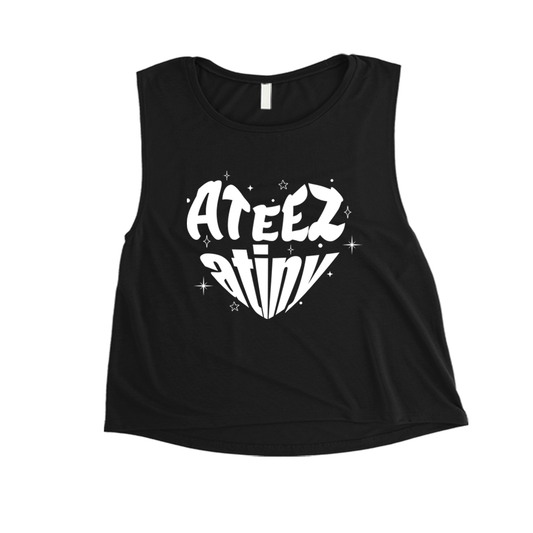 Ateez Atiny Women Muscle Crop tee 365 In Love Gifts for Friends and Family Ateez Atiny 365 Printing INC Muscle Shirts Black 1