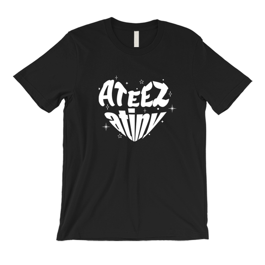 Ateez Atiny Crew neck t-shirt 365 In Love Gifts for Friends and Family Ateez Atiny 365 Printing INC Short Sleeve Tees Black 1