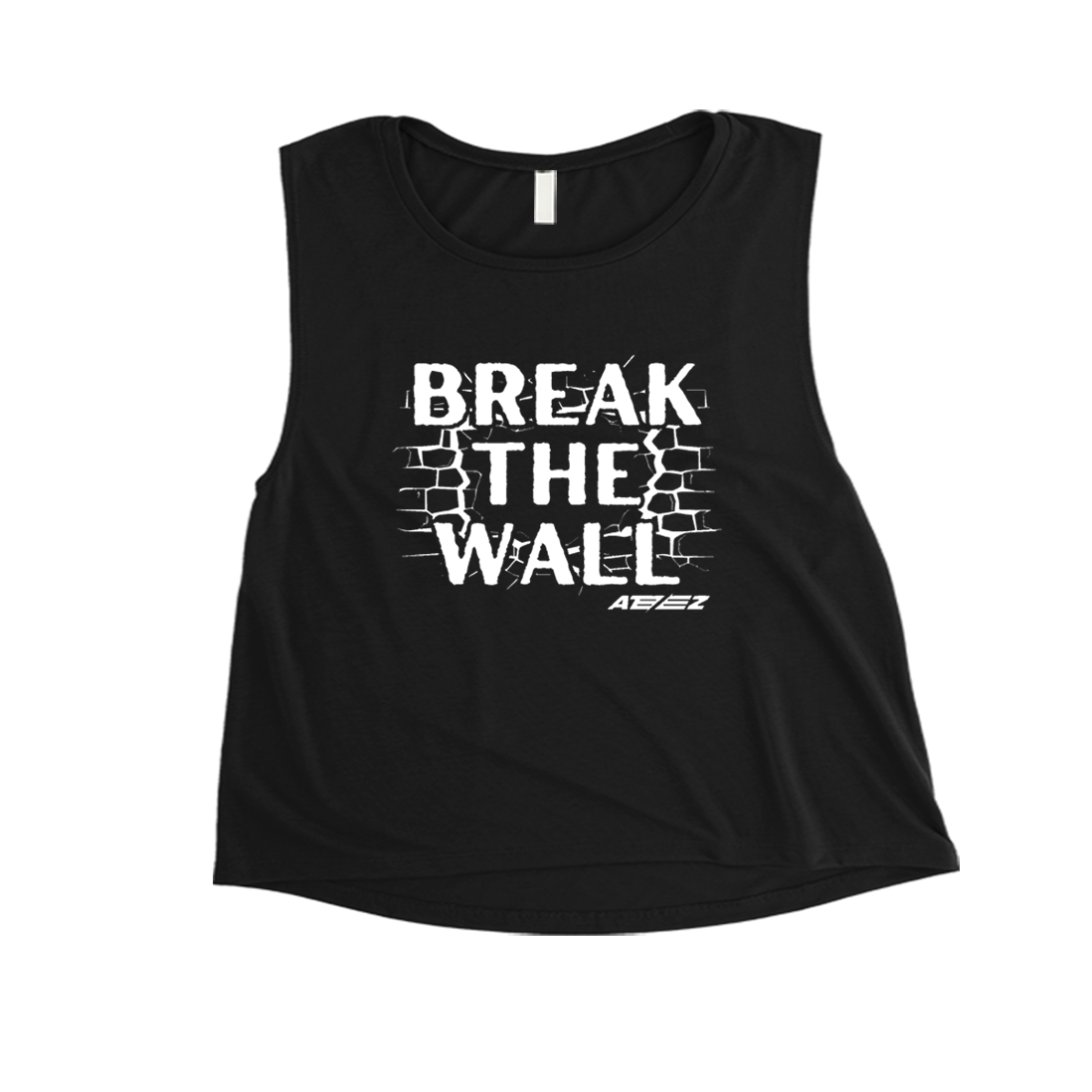 Ateez Break The Wall Women Muscle Crop tee 365 In Love Gifts for Friends and Family Ateez Break The Wall 365 Printing INC Muscle Shirts Black 1