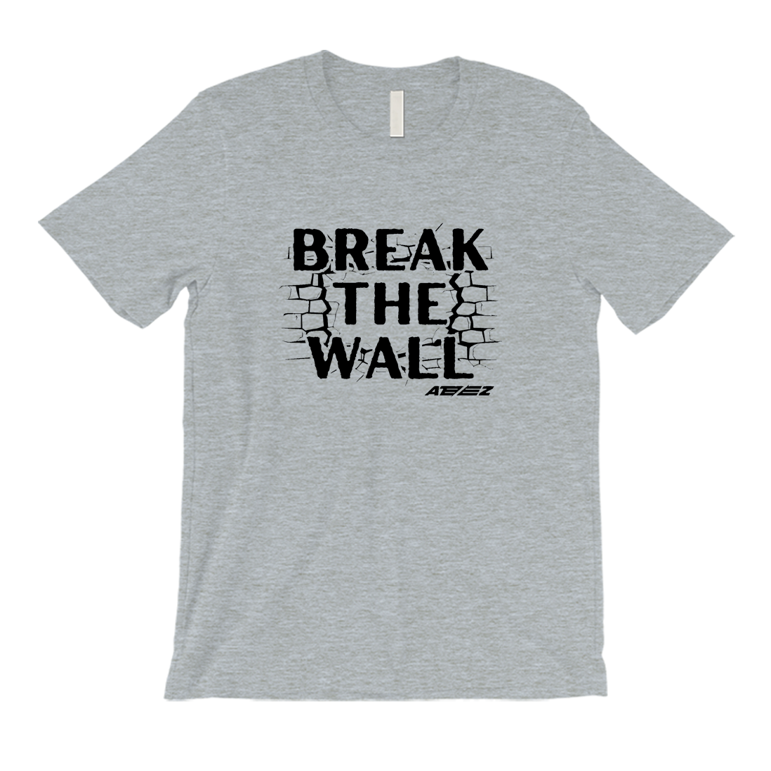Ateez Break The Wall Crew neck t-shirt 365 In Love Gifts for Friends and Family Ateez Break The Wall 365 Printing INC Short Sleeve Tees Heather Grey 1