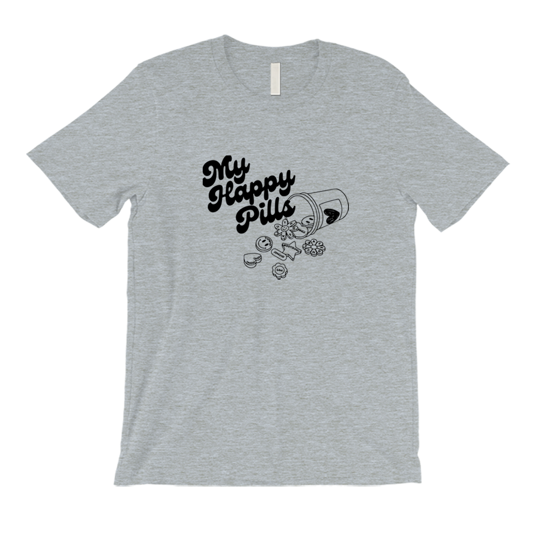 Ateez Happy Pills Crew neck t-shirt 365 In Love Gifts for Friends and Family Ateez Happy Pills 365 Printing INC Short Sleeve Tees Heather Grey 1