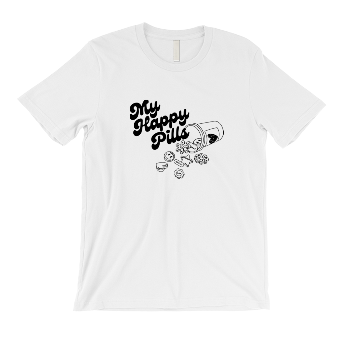 Ateez Happy Pills Crew neck t-shirt 365 In Love Gifts for Friends and Family Ateez Happy Pills 365 Printing INC Short Sleeve Tees White 1