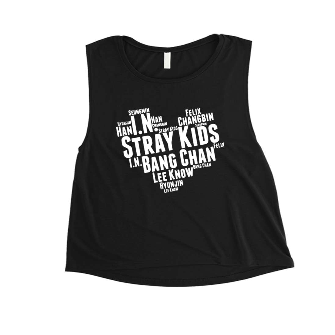StrayKids Heart Members Women Muscle Crop tee 365 In Love Gifts for Friends and Family StrayKids Heart Members 365 Printing INC Muscle Shirts Black 1