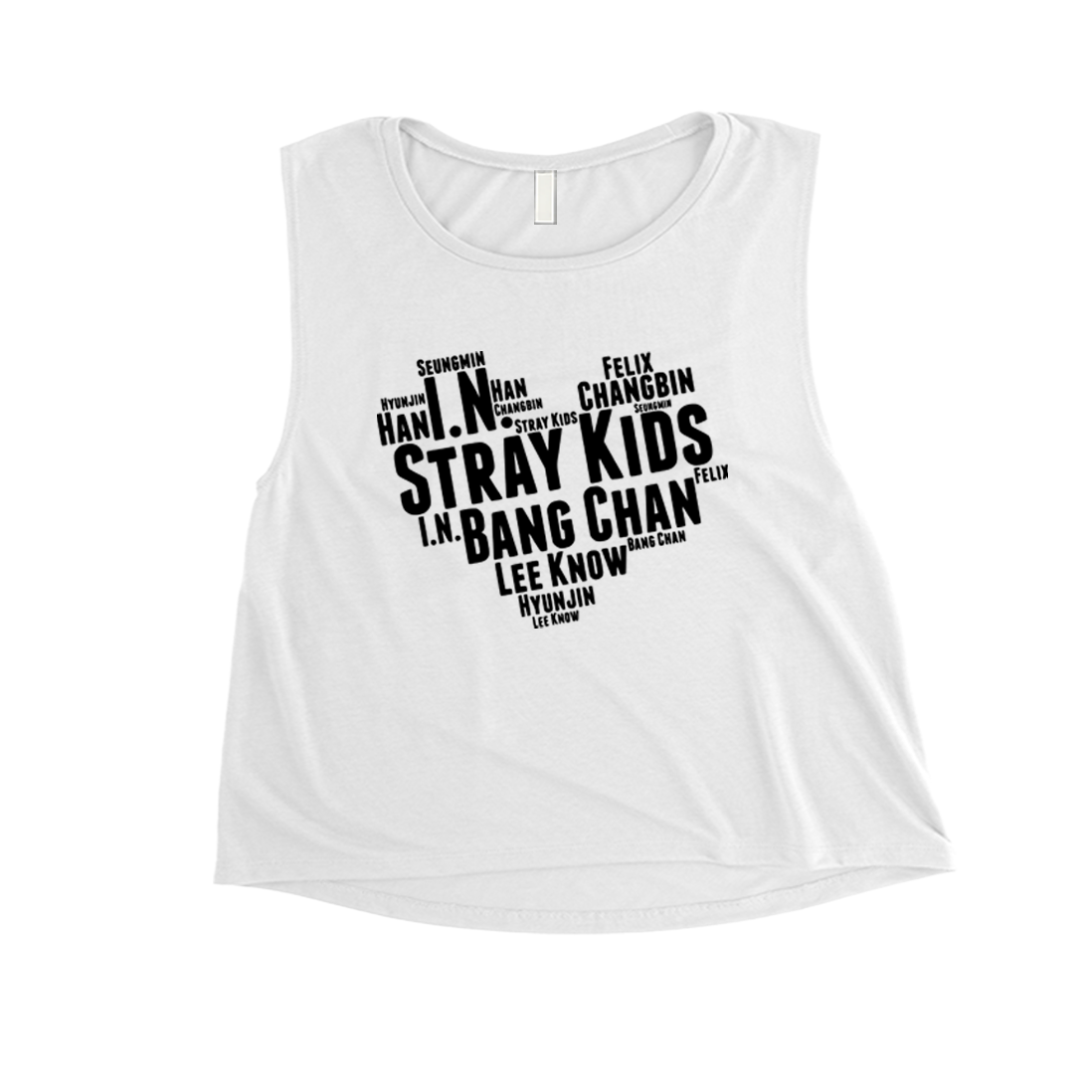 StrayKids Heart Members Women Muscle Crop tee 365 In Love Gifts for Friends and Family StrayKids Heart Members 365 Printing INC Muscle Shirts White 1