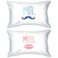 blue mustache pink lips pillow cases