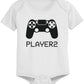 Daddy And Baby Matching White T-Shirt / Bodysuit Combo - Player1 And Player2 - 365 In Love