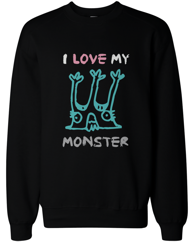 I Love My Monster Couple Sweatshirts Funny Matching Outfit for Couples