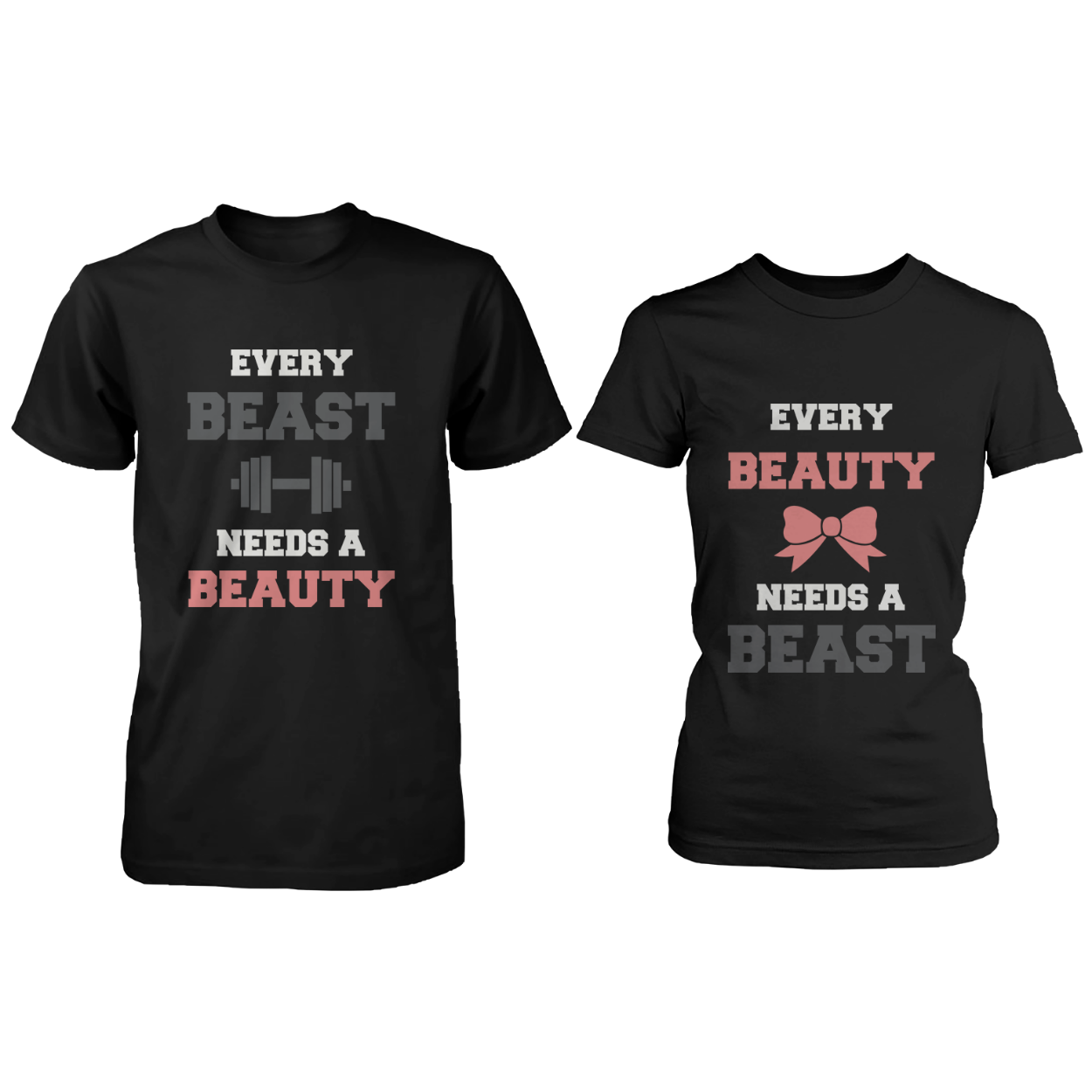 Romantic Beauty And Beast Couple Shirts