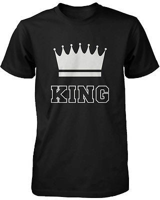 Cute Matching Couple T-Shirts In Black - King And Queen - 100% Cotton - 365 In Love