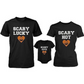 Funny Family Matching Shirts Daddy Mommy Baby Scary Halloween Shirt and Bodysuit Black