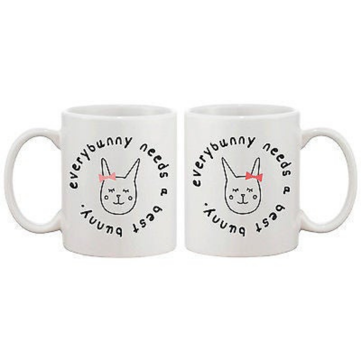 Cute BFF Coffee Mugs for Best Friends - Every Bunny Needs a Best Bunny Cup White