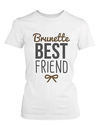 Best Friend Blonde And Brunette Best Friends Matching Bff White Shirts - 365 In Love