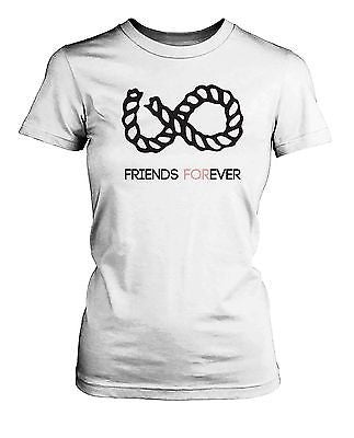 Infinity Sign Best Friend Shirts - White Cotton Matching Bff T-Shirts - 365 In Love