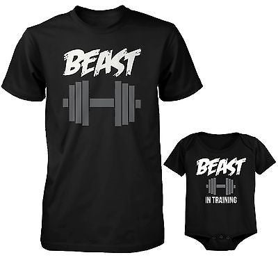 Daddy Beast And Baby Beast In Training Matching T-Shirt And Bodysuit Set - 365 In Love