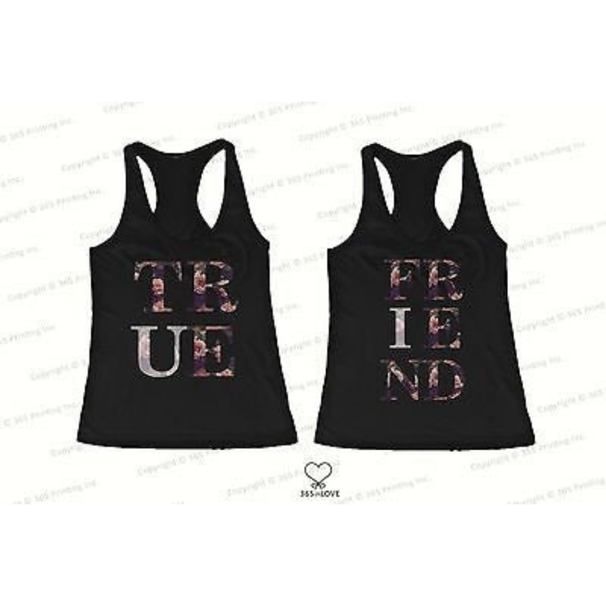 Bff Tank Tops True Friend Floral Print Matching Shirts For Best Friends - 365 In Love