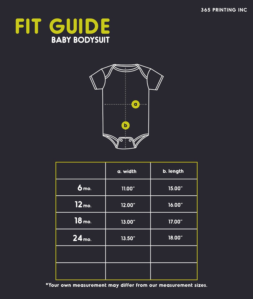 Created A Monster Mom and Baby Matching Gift T-Shirts Baby Bodysuit Fit Guide
