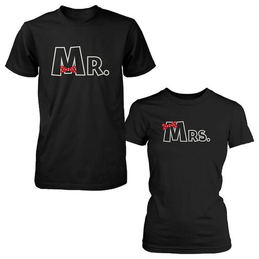 Mr And Mrs Ribbon Couple T-Shirts Cute Matching Couple Tee Wedding Gifts Ideas - 365 In Love