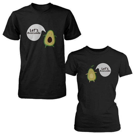 Let'S Avocuddle Cute Couple Shirts Matching Avocado Black Tshirts Set Funny Tees - 365 In Love