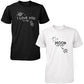 I Love You To The Moon And Back Cute Couple T-Shirts Black And White Matching Tees - 365 In Love