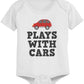 Daddy And Baby Matching White T-Shirt / Bodysuit Combo - Plays With Cars - 365 In Love