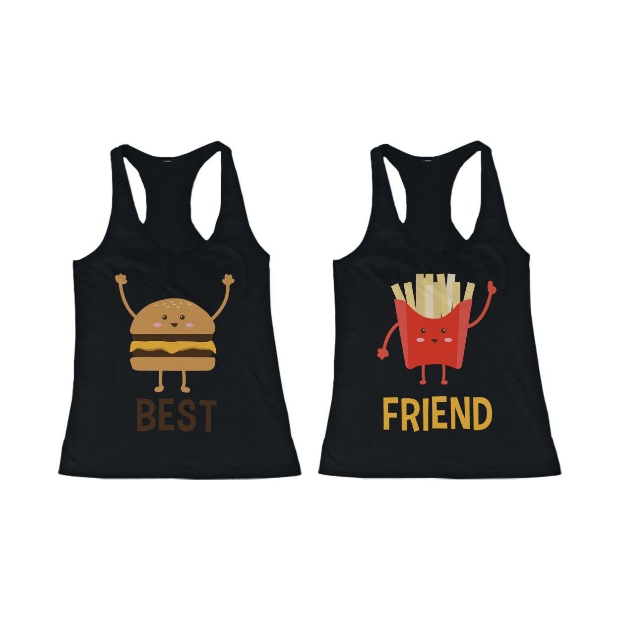 Burger And Fries Bff Tank Tops Best Friend Matching Tanks Sleeveless Shirts - 365 In Love