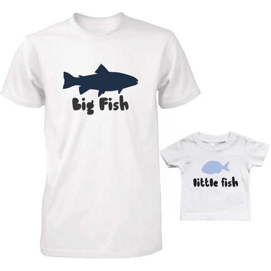 Big Fish And Little Fish Dad And Baby Matching Shirt Set Parent And Kid Cute Tops - 365 In Love