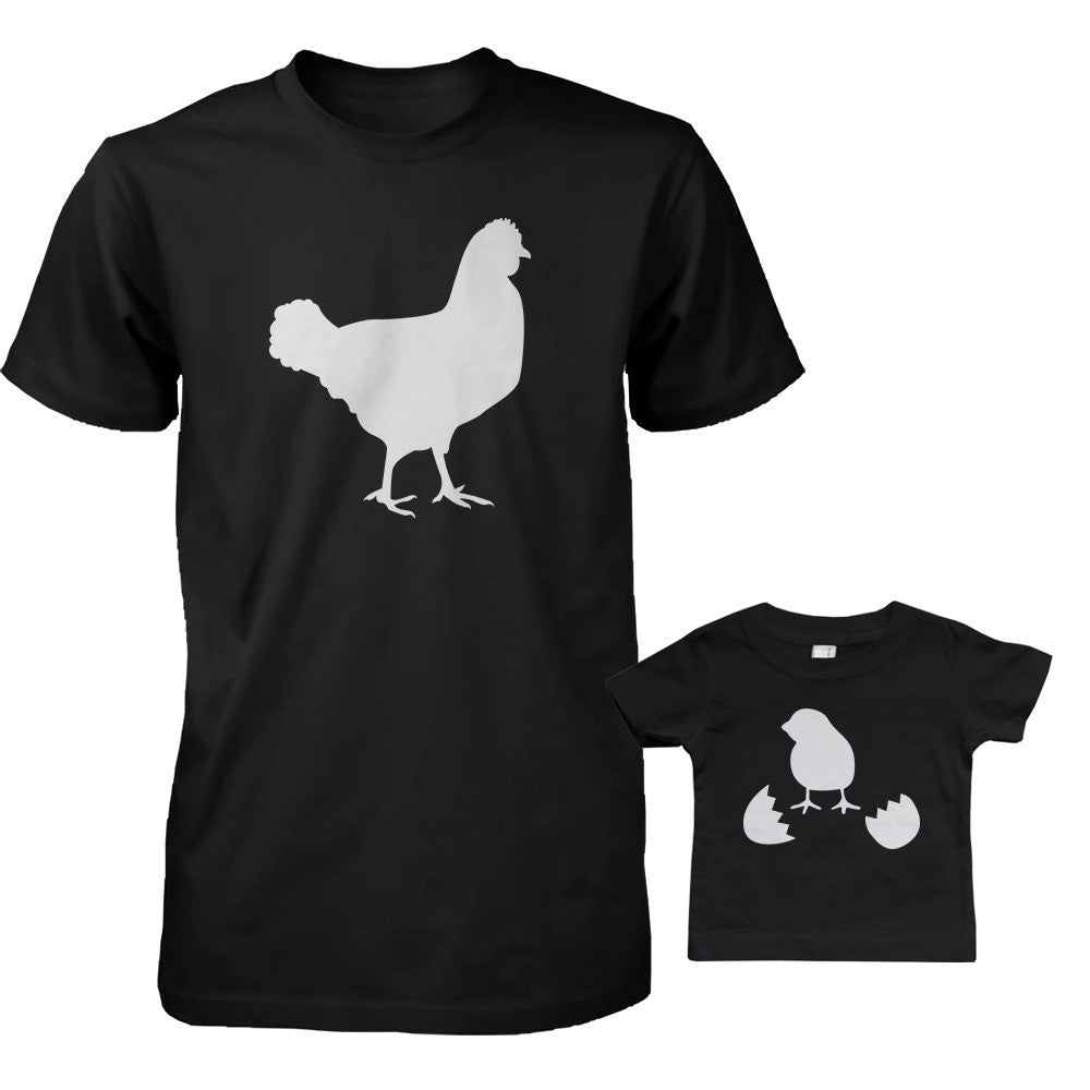 Funny Chicken And Little Chick Matching Dad Shirt And Baby Shirt - 365 In Love
