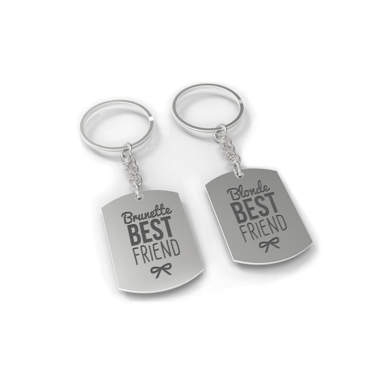 Brunette And Blonde Funny Matching BFF Key Chain for Best Friends